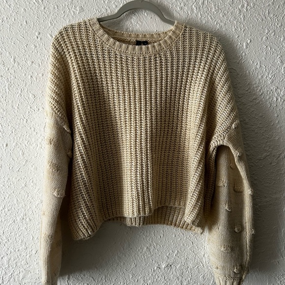 moon & madison Sweaters - Cozy Cream/Yellow Chunky Knit Women's Sweater
